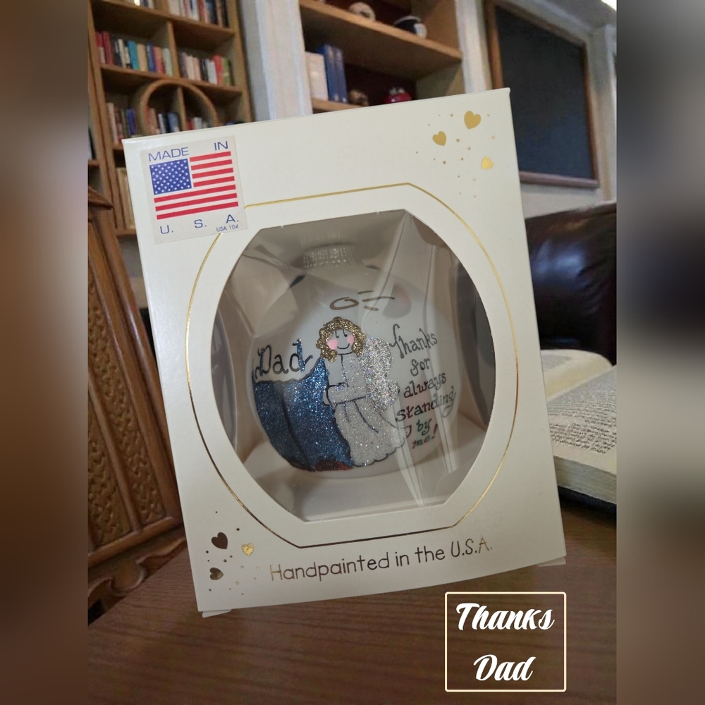 Heart Gifts USA glass Dad ornament handpainted keepsake rare